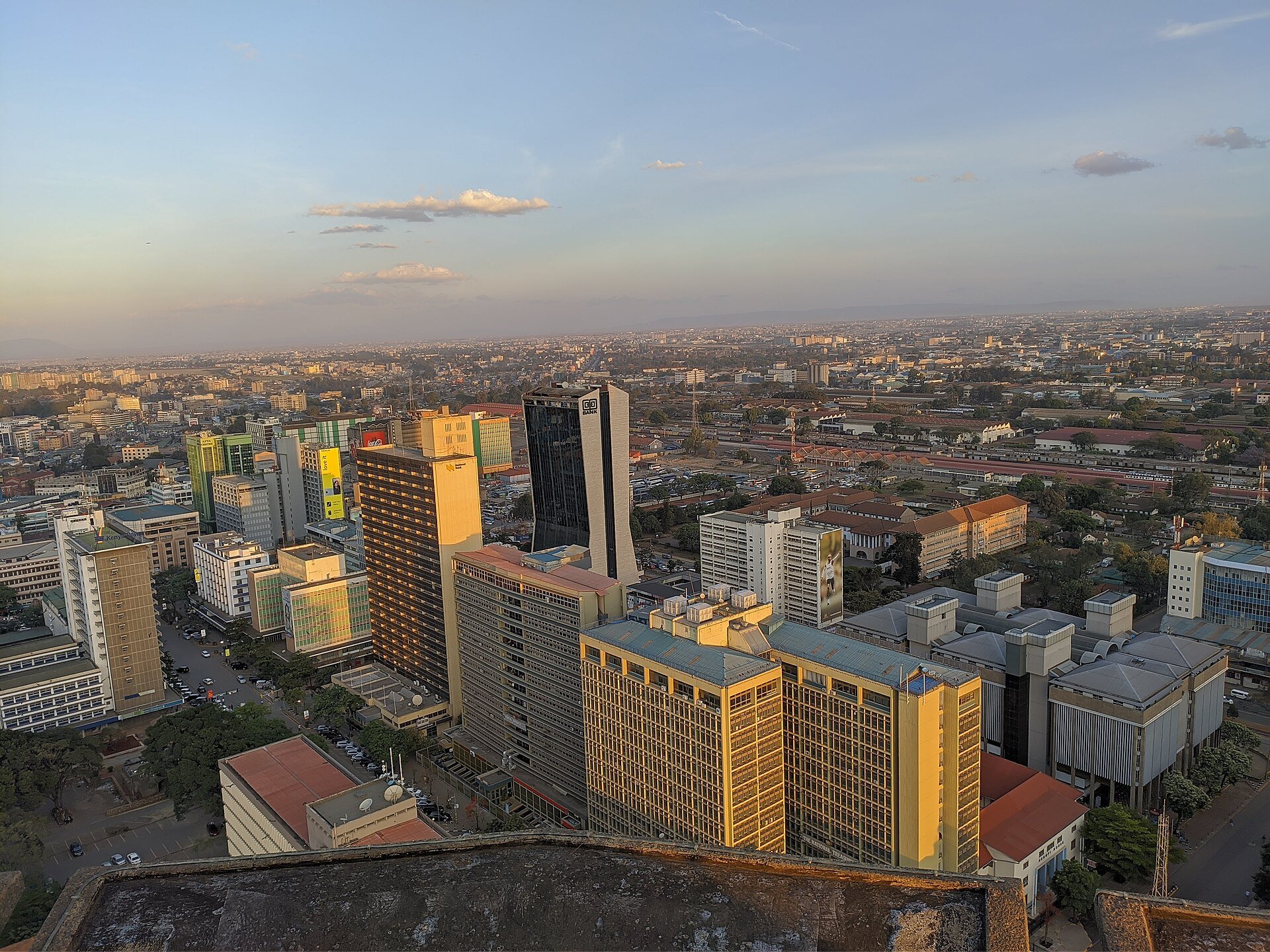 Nairobi skyline at golden hour